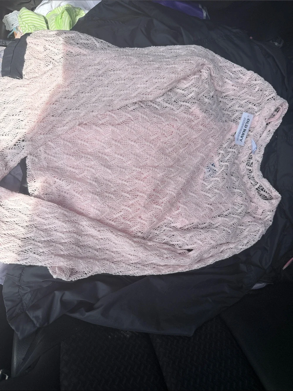 Old Navy Pale Pink Open-Knit Girls' Sweater Top